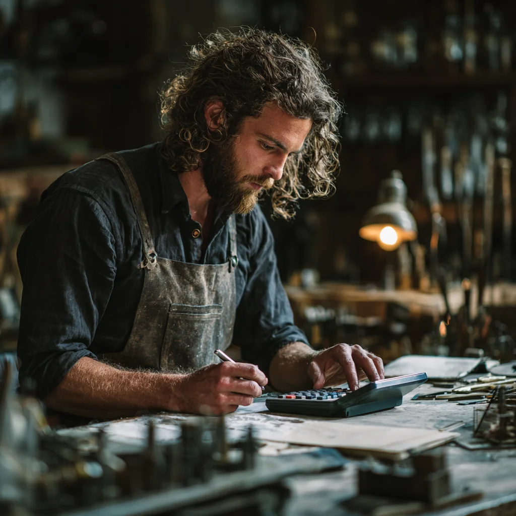 Arbeiter bei der Arbeit in einem Handwerksbetrieb