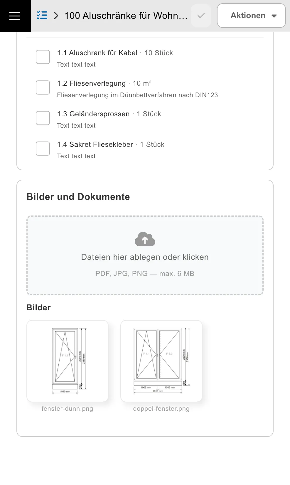 Foto zur Aufgabe hochladen im Mitarbeiterzugang von Hawepro