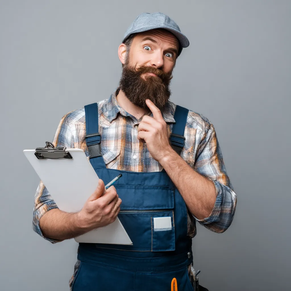 Handwerker bei der Kalkulation von Angeboten